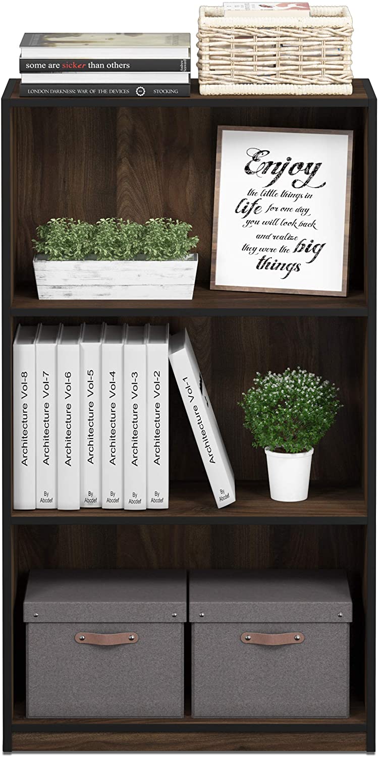 Bookshelf: 3-Tier Bookcase Storage Shelves