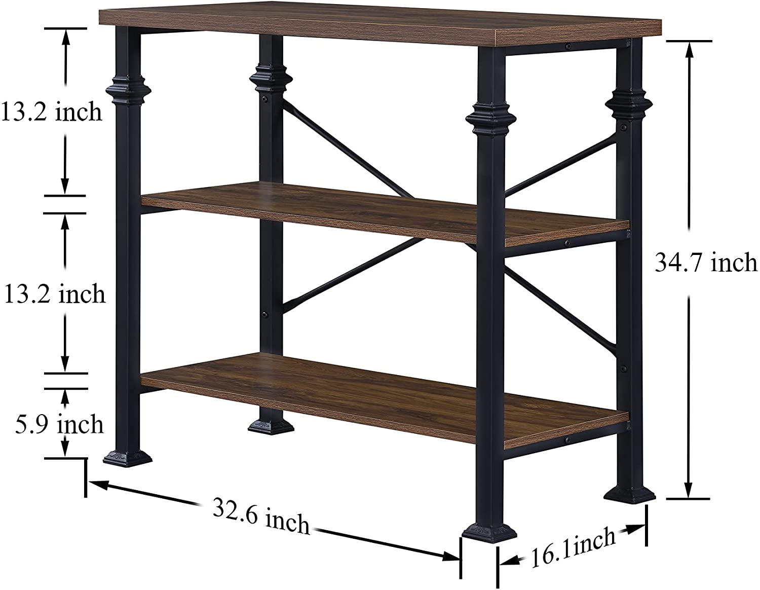 Bookshelf: 3-Tier Standing Storage Shelves