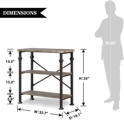 Bookshelf: 3-Tier Standing Storage Shelves