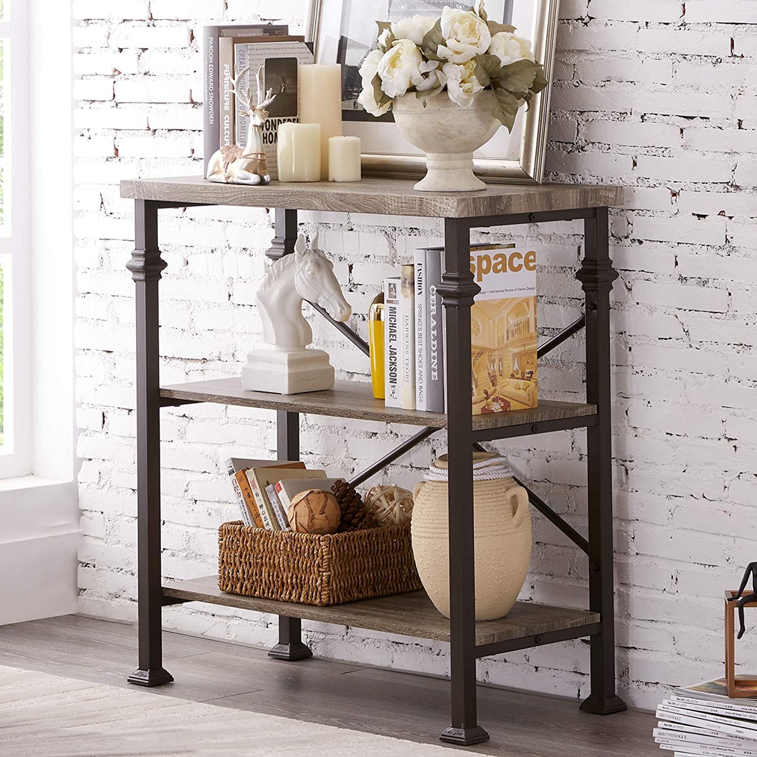 Bookshelf: 3-Tier Standing Storage Shelves