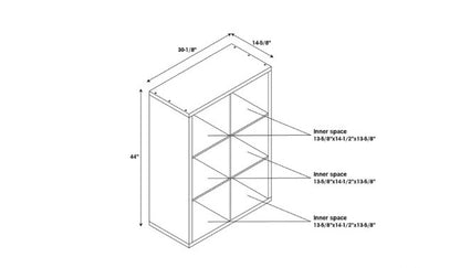Bookshelf 4-Cube Storage Cabinet Organizer