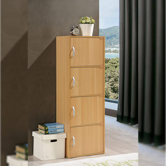 Bookshelf 4-Shelf Bookcase Cabinet