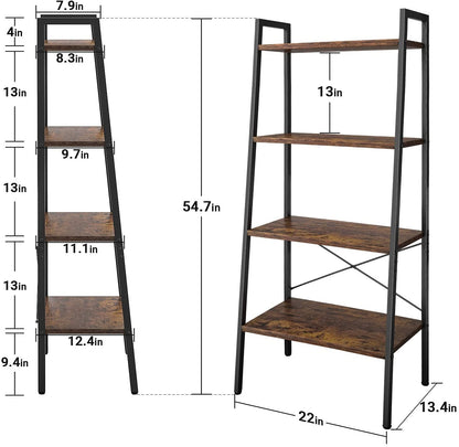 Bookshelf: 4-Tier Ladder Bookshelf for Living Room