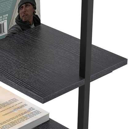 Bookshelf: 5-Tier Bookshelf with Metal Frame and Wood
