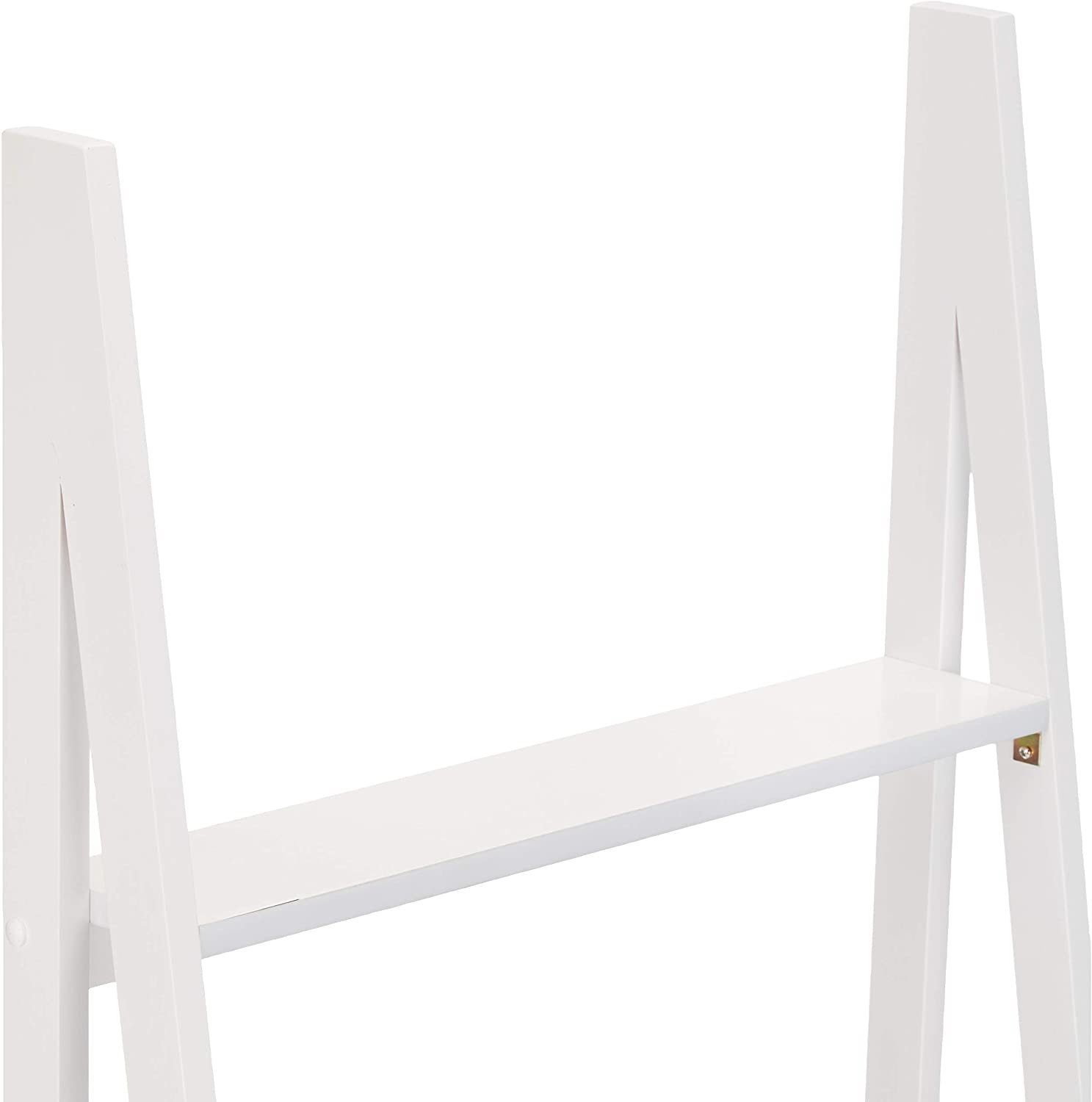 Bookshelf: 5-Tier Ladder Bookshelf Organizer with Solid Rubber Wood Frame