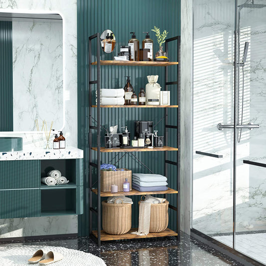 Bookshelf: 5 Tier Tall Bookcase Shelf Storage Organizer