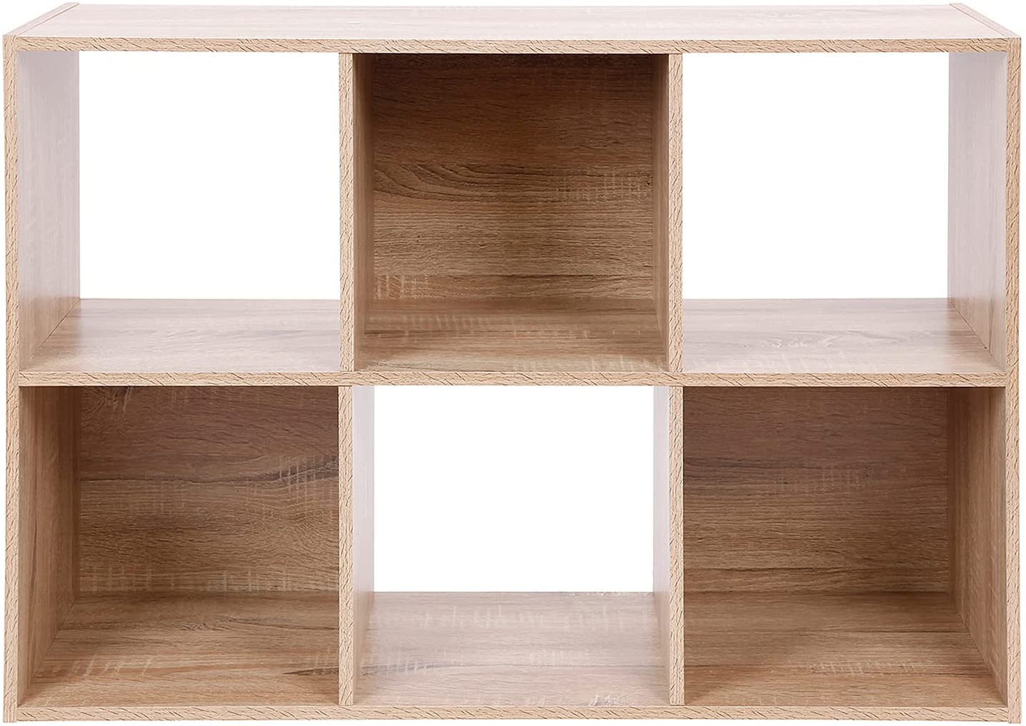 Bookshelf: 6 Tier Wooden Storage Cubes, Closet Cabinet Bookcase