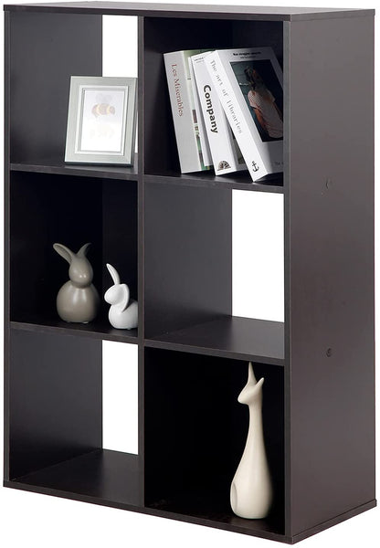 Bookshelf: 6 Tier Wooden Storage Cubes, Closet Cabinet Bookcase