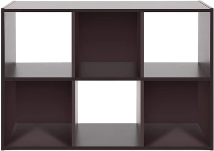 Bookshelf: 6 Tier Wooden Storage Cubes, Closet Cabinet Bookcase