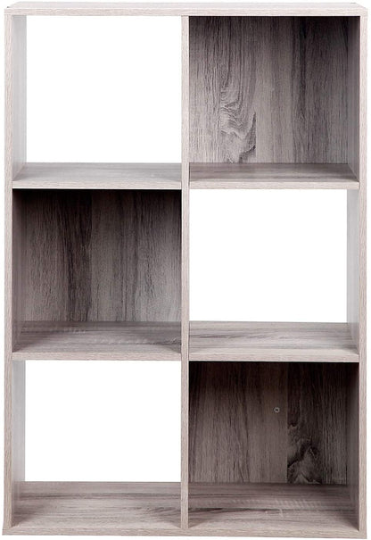 Bookshelf: 6 Tier Wooden Storage Cubes, Closet Cabinet Bookcase