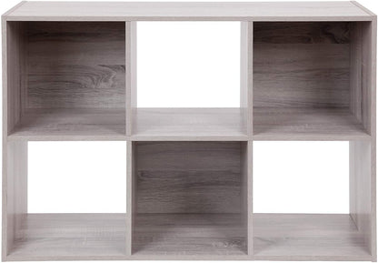 Bookshelf: 6 Tier Wooden Storage Cubes, Closet Cabinet Bookcase