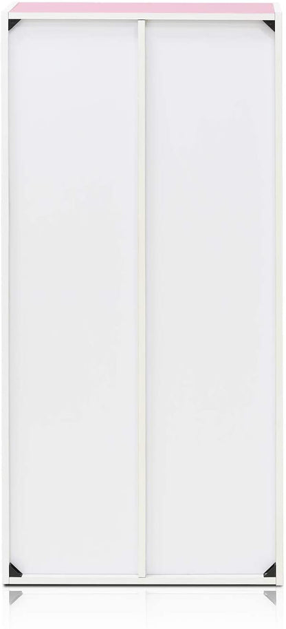 Bookshelf: 7-Cube Reversible Open Shelf, White/Pink 