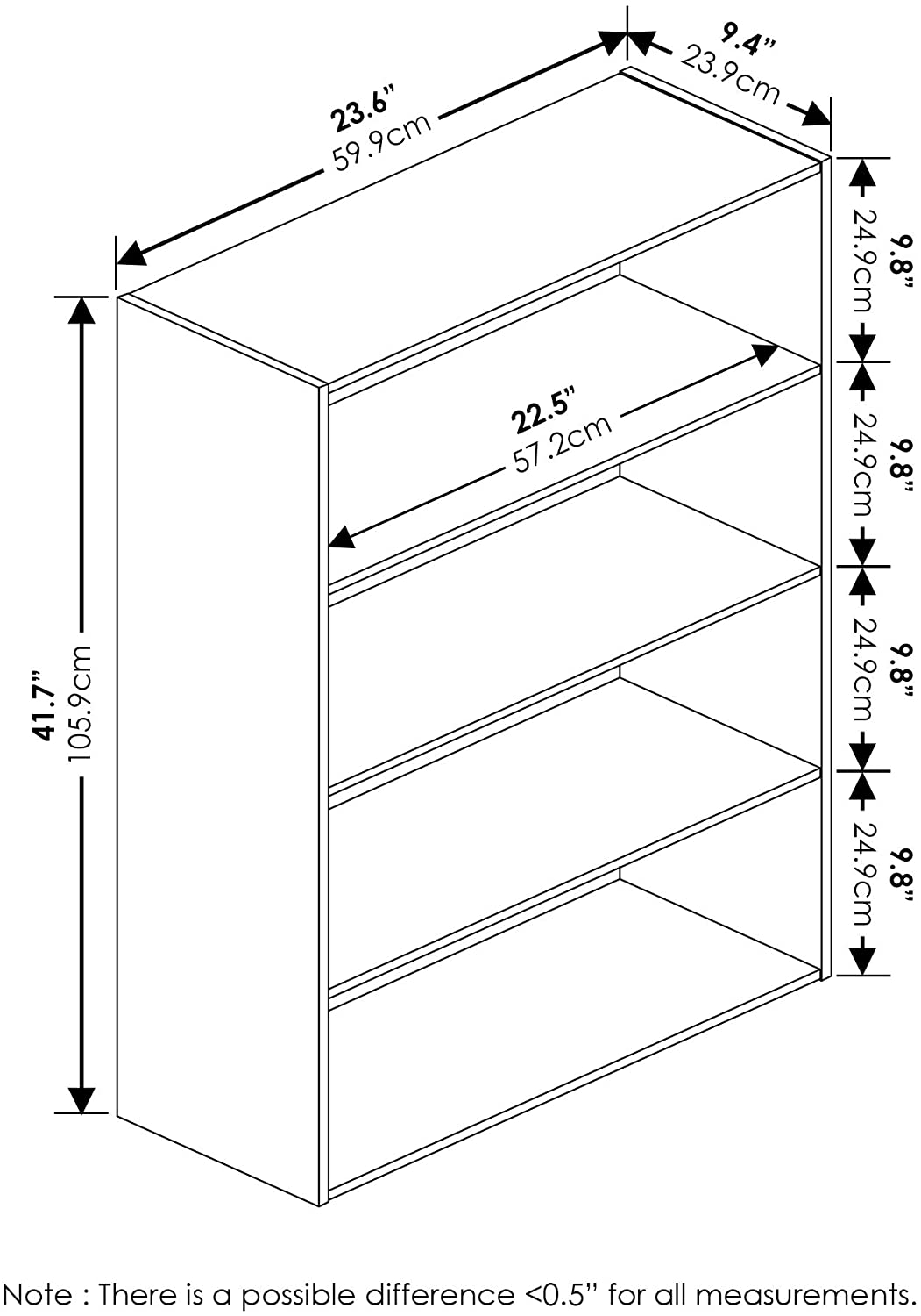 Bookshelf: Espresso 4 Tier Open Shelf