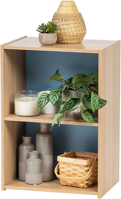 Bookshelf: Modern 2 Tier Shelf Small Bookcase