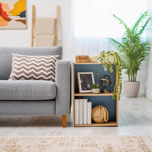 Bookshelf: Modern 2 Tier Shelf Small Bookcase