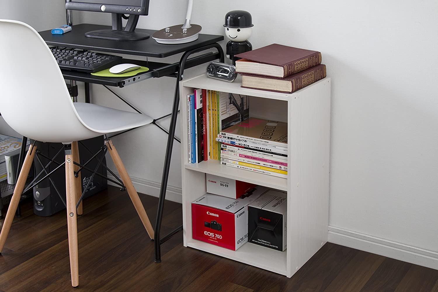 Bookshelf: Modern 2 Tier Shelf Small Bookcase