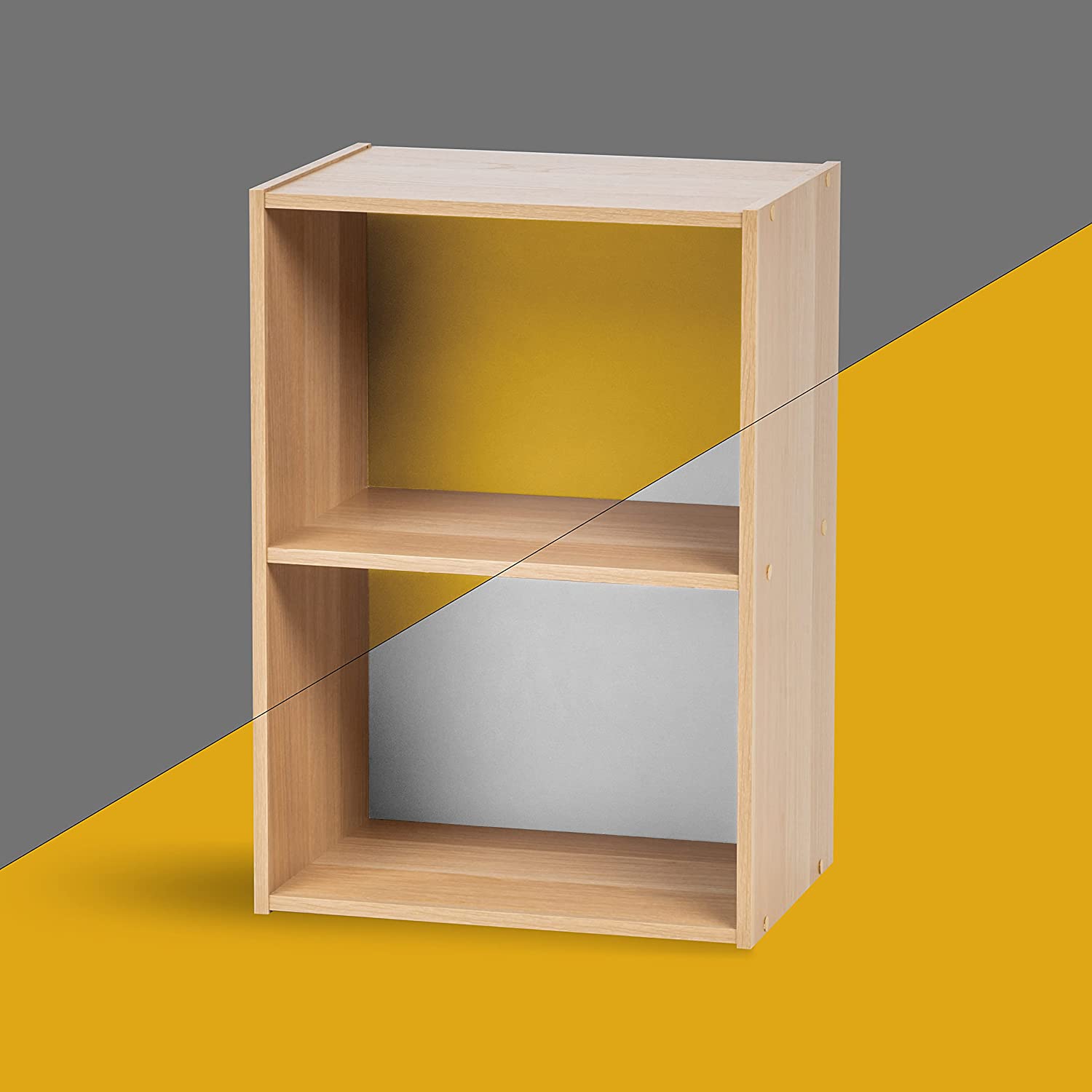 Bookshelf: Modern 2 Tier Shelf Small Bookcase