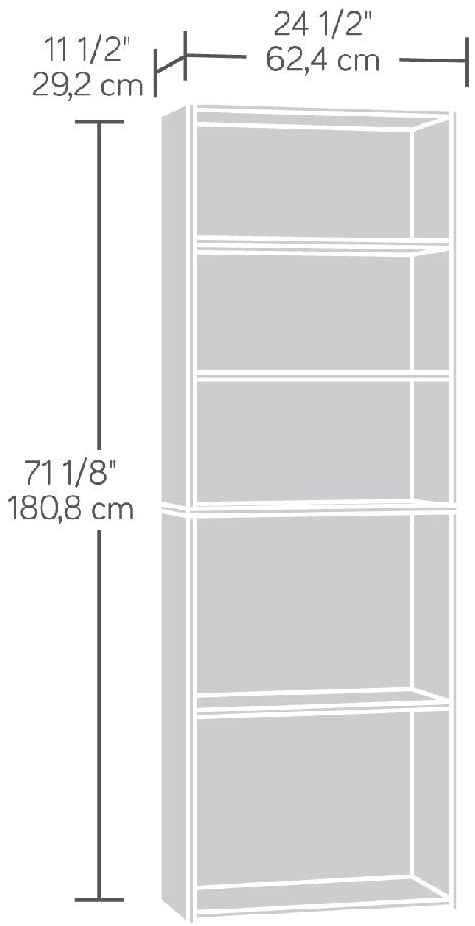 Bookshelf: Soft White finish 5-Shelf Bookcase 