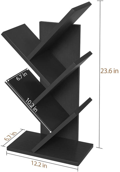 Bookshelf: Tree Bookshelf, 4-Tier Book Storage Organizer Shelves