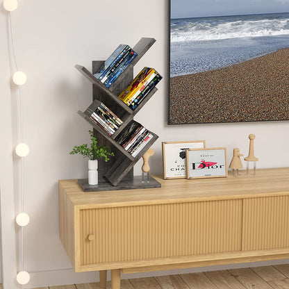Bookshelf: Tree Bookshelf, 4-Tier Book Storage Organizer Shelves