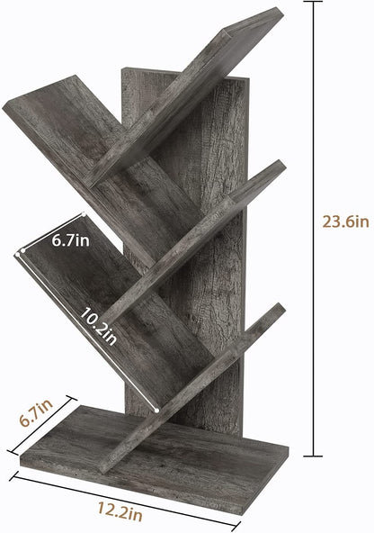 Bookshelf: Tree Bookshelf, 4-Tier Book Storage Organizer Shelves
