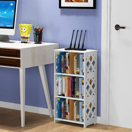 Bookshelf: White 3 Tier Kids Small Bookshelf
