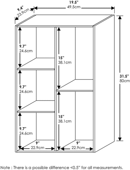 Bookshelf: White 5-Cube Open Shelf