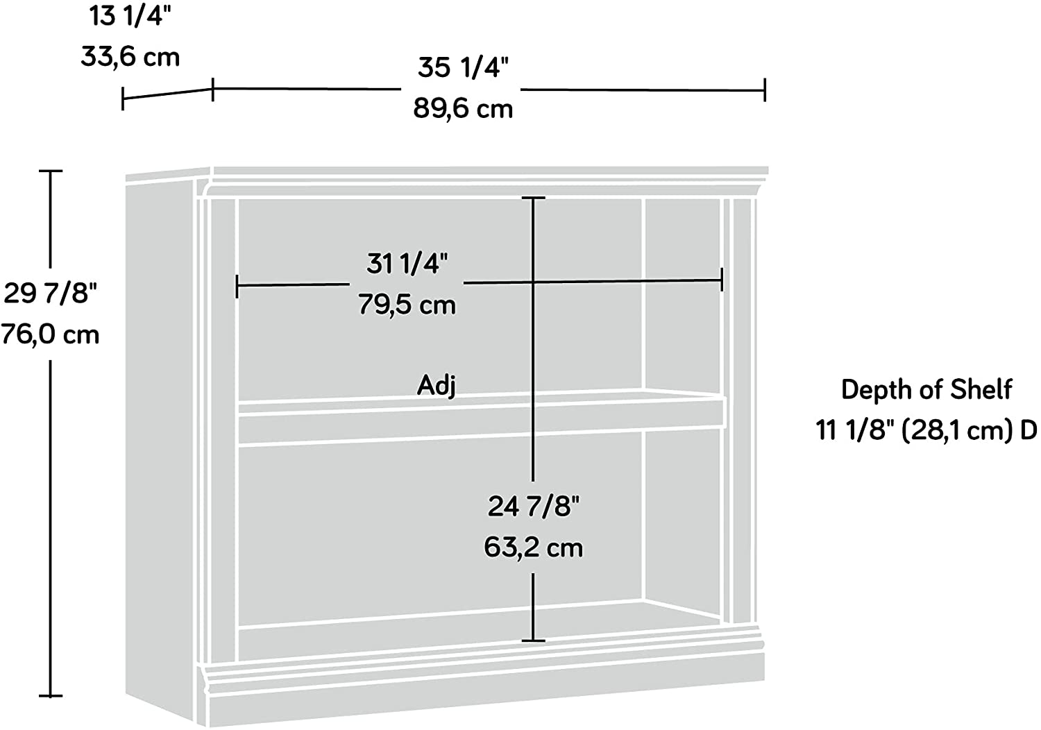 Bookshelf: Wooden 2-Shelf Bookcase  