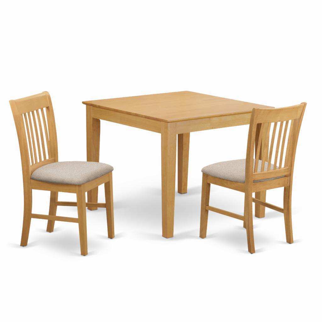 Breakfast Table: 3 Piece Slat Back Breakfast Nook Dining Set
