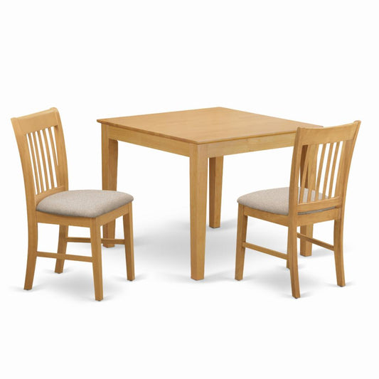 Breakfast Table: 3 Piece Slat Back Breakfast Nook Dining Set