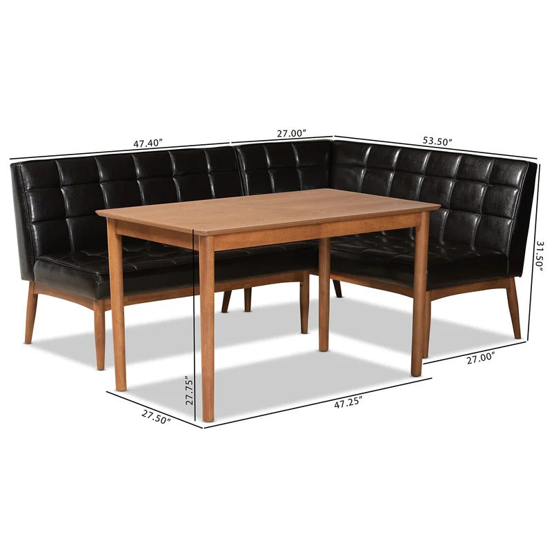 Breakfast Table: 4 Person Breakfast Nook Dining Set