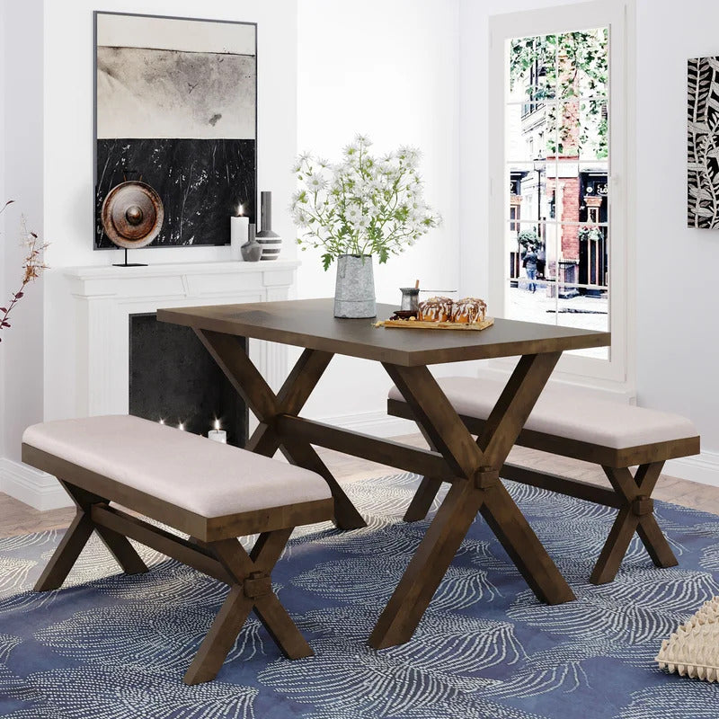 Breakfast Table: 4 Seater Wooden Dining Set