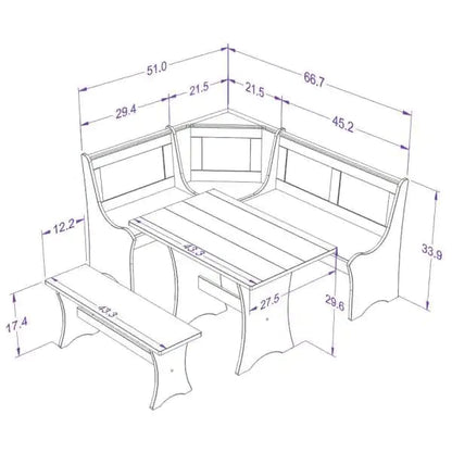 Breakfast Table: Breakfast Nook Dining Set