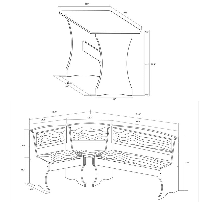 Breakfast Table: Breakfast Nook Dining Set