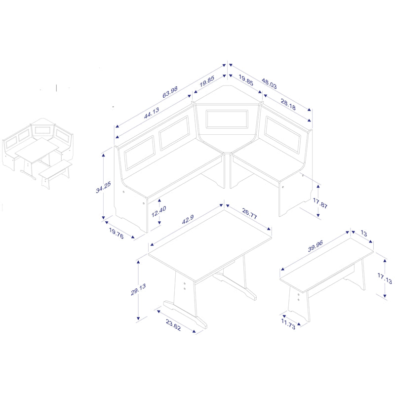 Breakfast Table: Breakfast Nook Dining Set