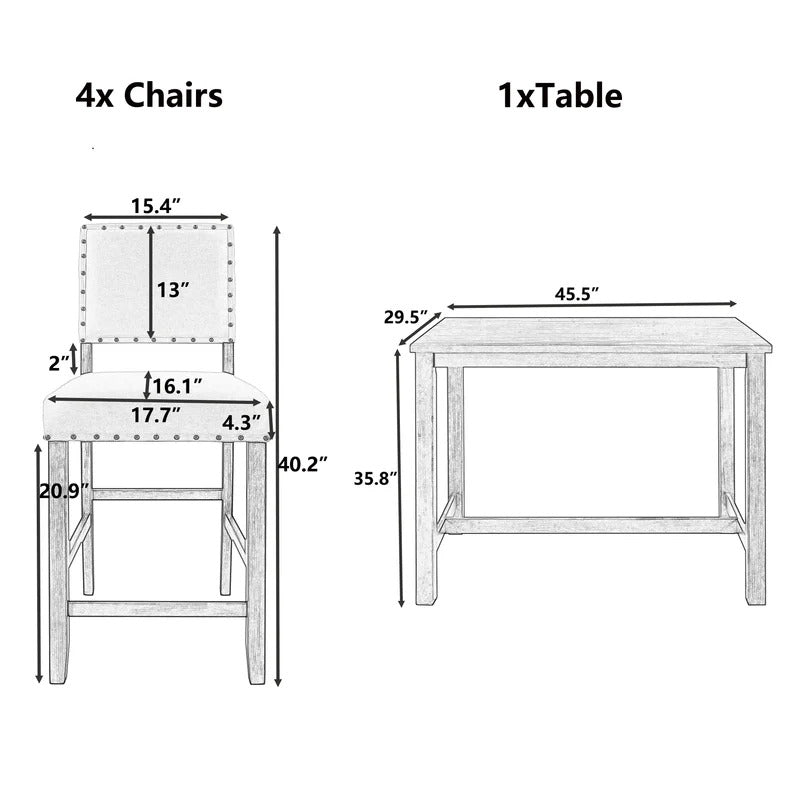 Breakfast Table: Solid Oak Breakfast Nook Dining Set