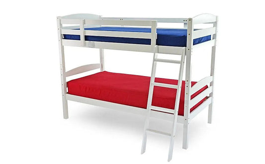 Bunk Bed: White Wooden Bunk Bed