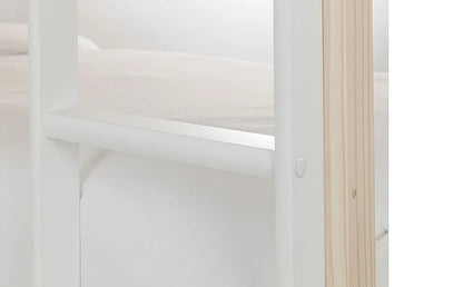 Bunk Bed: White & Pine Single Bunk Bed 