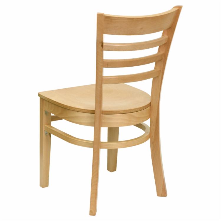 Cafe Chair: 17.75 in. Wood Ladder Back Restaurant Chair