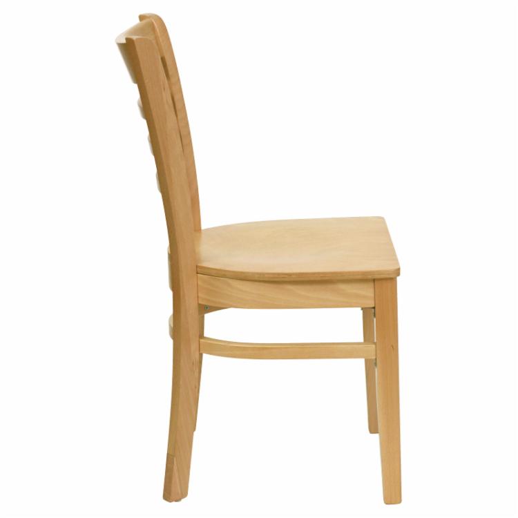 Cafe Chair: 17.75 in. Wood Ladder Back Restaurant Chair