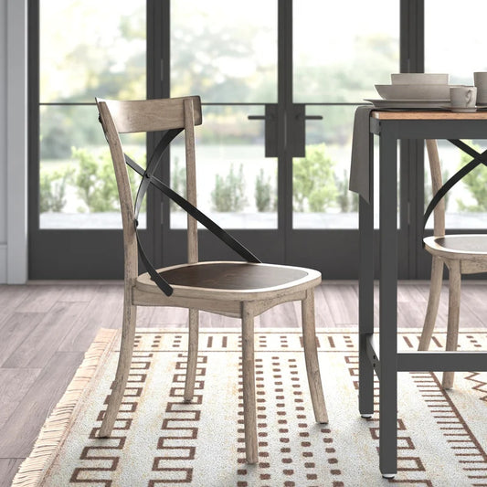 Cafe Chair: Cross Back Side Restaurant Chair (Set of 2)