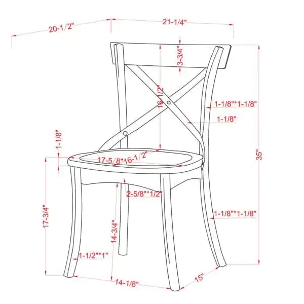 Cafe Chair: Cross Back Side Restaurant Chair (Set of 2)