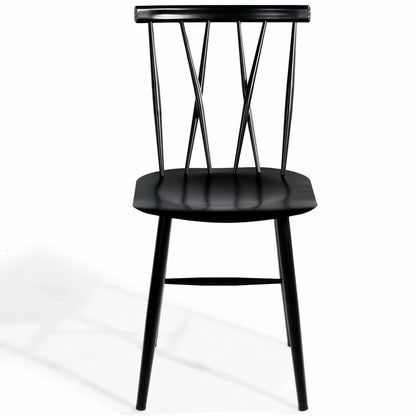 Cafe Chair: Metal Slat Back Restaurant Chair (Set of 2)