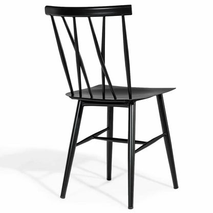 Cafe Chair: Metal Slat Back Restaurant Chair (Set of 2)