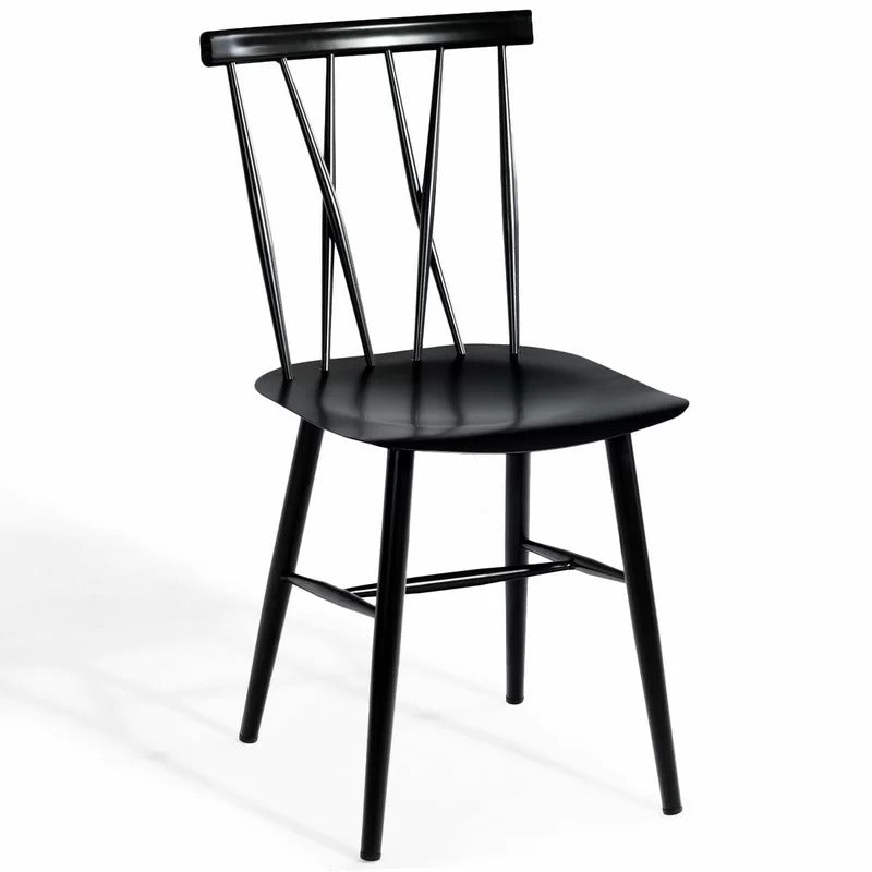 Cafe Chair: Metal Slat Back Restaurant Chair (Set of 2)