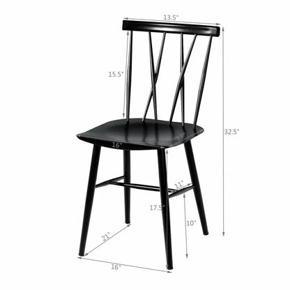 Cafe Chair: Metal Slat Back Restaurant Chair (Set of 2)