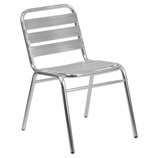 Cafe Chair: Slat Back Armless Restaurant Chair