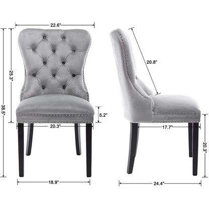 Cafe Chair: Tufted Velvet Wingback (Set of 2)