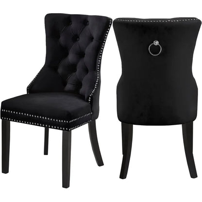 Cafe Chair: Tufted Velvet Wingback (Set of 2)