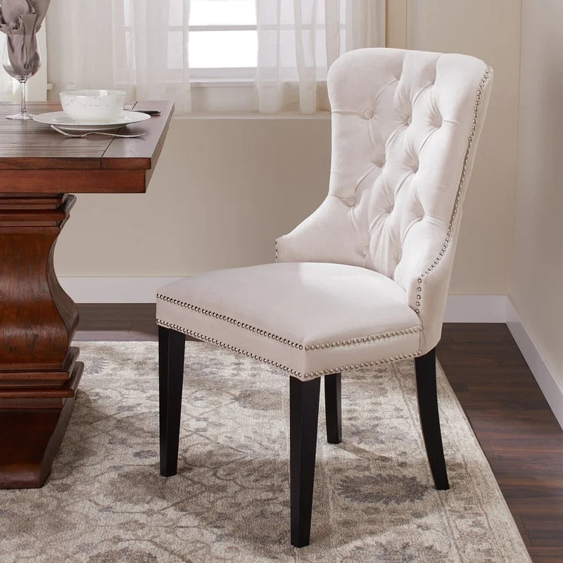 Cafe Chair: Tufted Velvet Wingback (Set of 2)